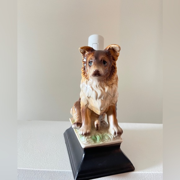 Vintage Other - Vintage Ceramic Dog Figurine Lamp